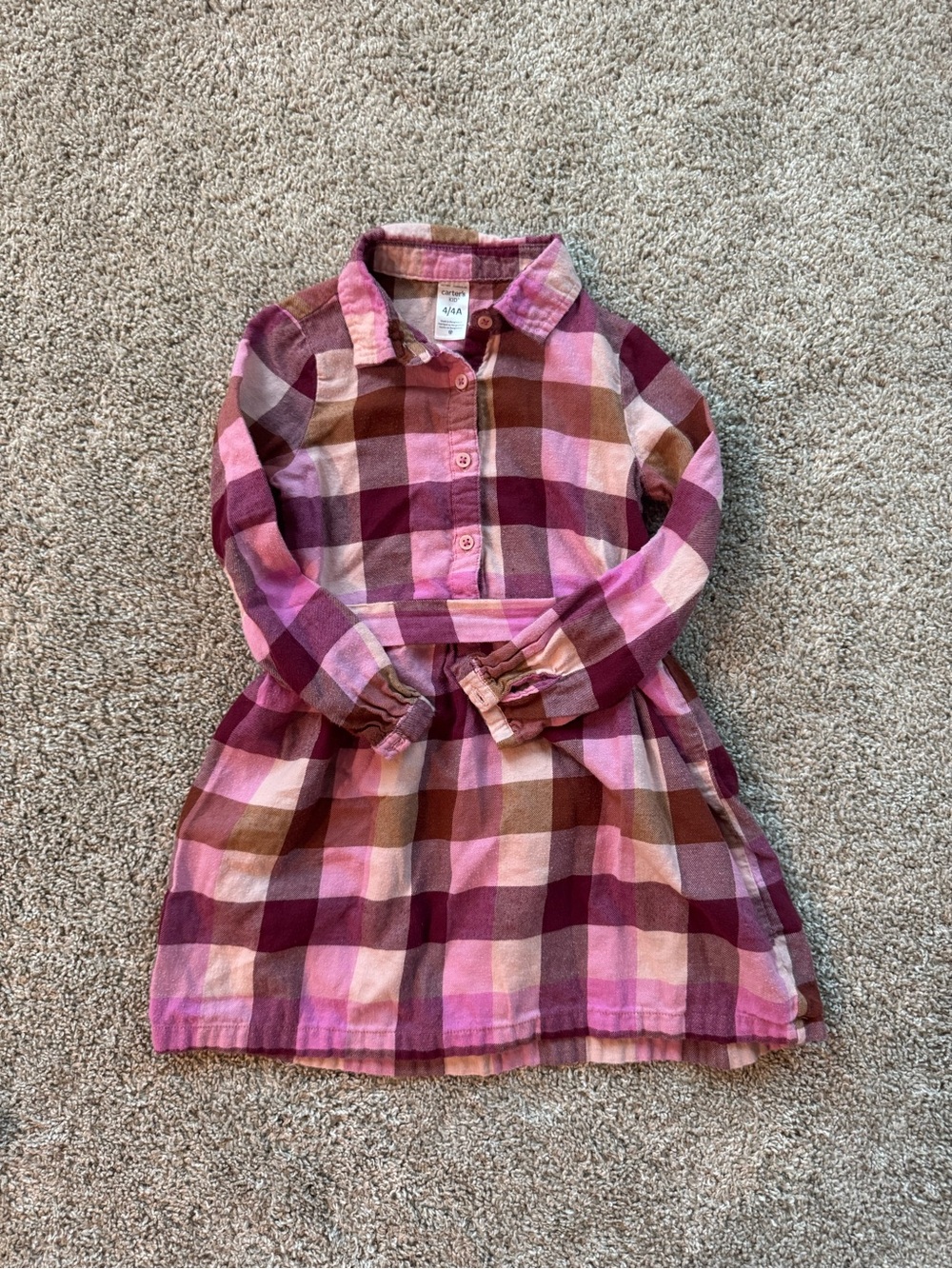 Girls Fall Clothing Lot Size 4T Plaid dress, quilted vest, fur vest, sweater - Picture 3 of 16
